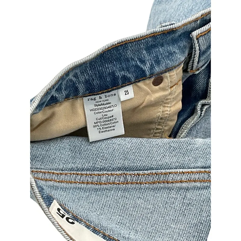 Rag & Bone Classic Blue Harlow Denim Jeans Size 25 - Picture 5 of 6